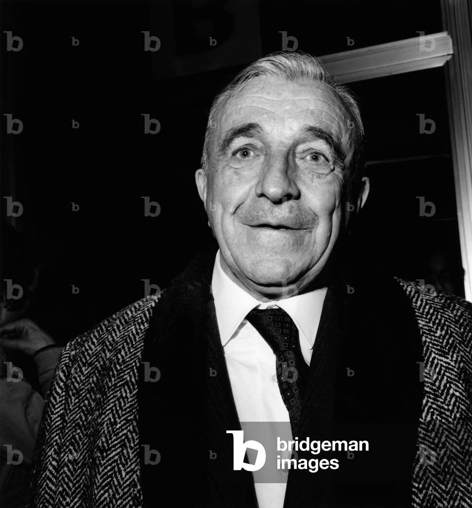 Professor Louis Neel leaving for Stockholm to receive his Nobel Prize in Physics. December 7, 1970 (b/w photo)