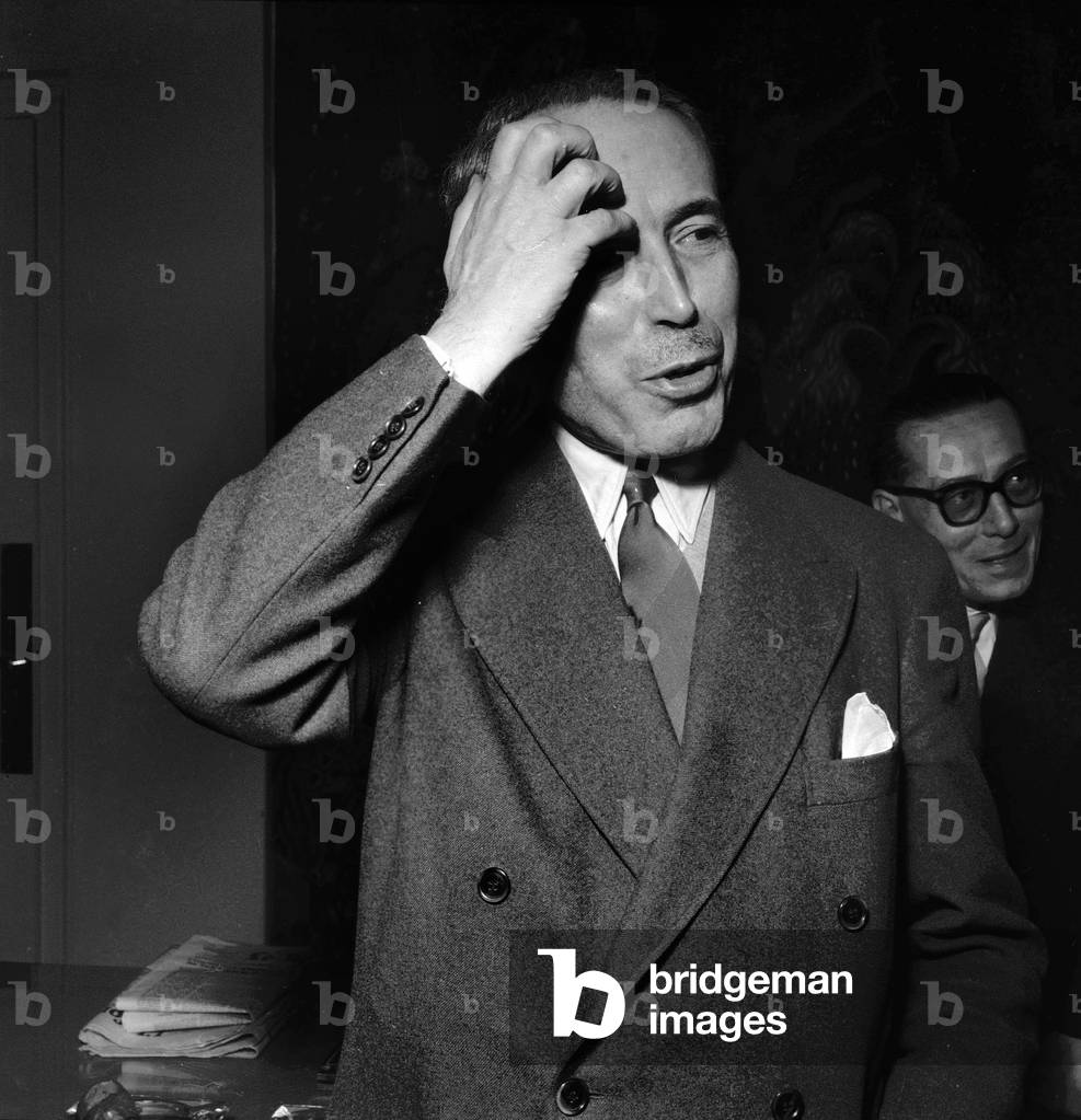 French ministerial crisis, February 8, 1955 : Antoine Pinay (b/w photo)