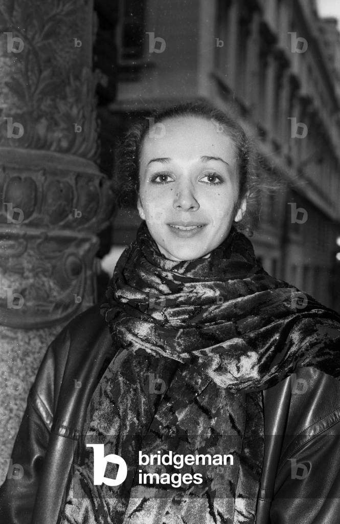 French Dancer Isabelle Guerin, November 4, 1985, Paris (b/w photo)