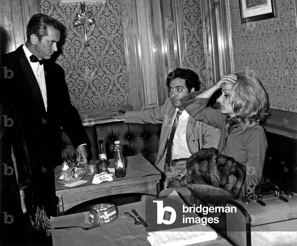 Opera Singer Ute De Vargas and Milko Skofic in A Cafe in Paris After Performance of Operaothello September 13, 1968 (b/w photo)