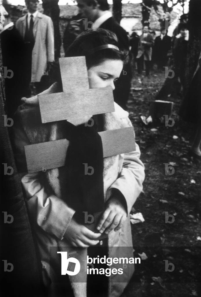 Funerals of General De Gaulle November 12, 1970 in Colombey Les Deux Eglises (b/w photo)