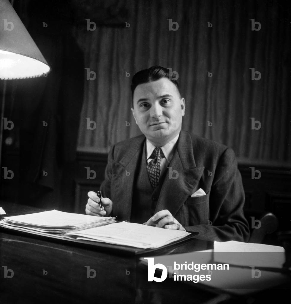 French Politician Georges Rastel, Paris, January 29, 1947 (b/w photo)