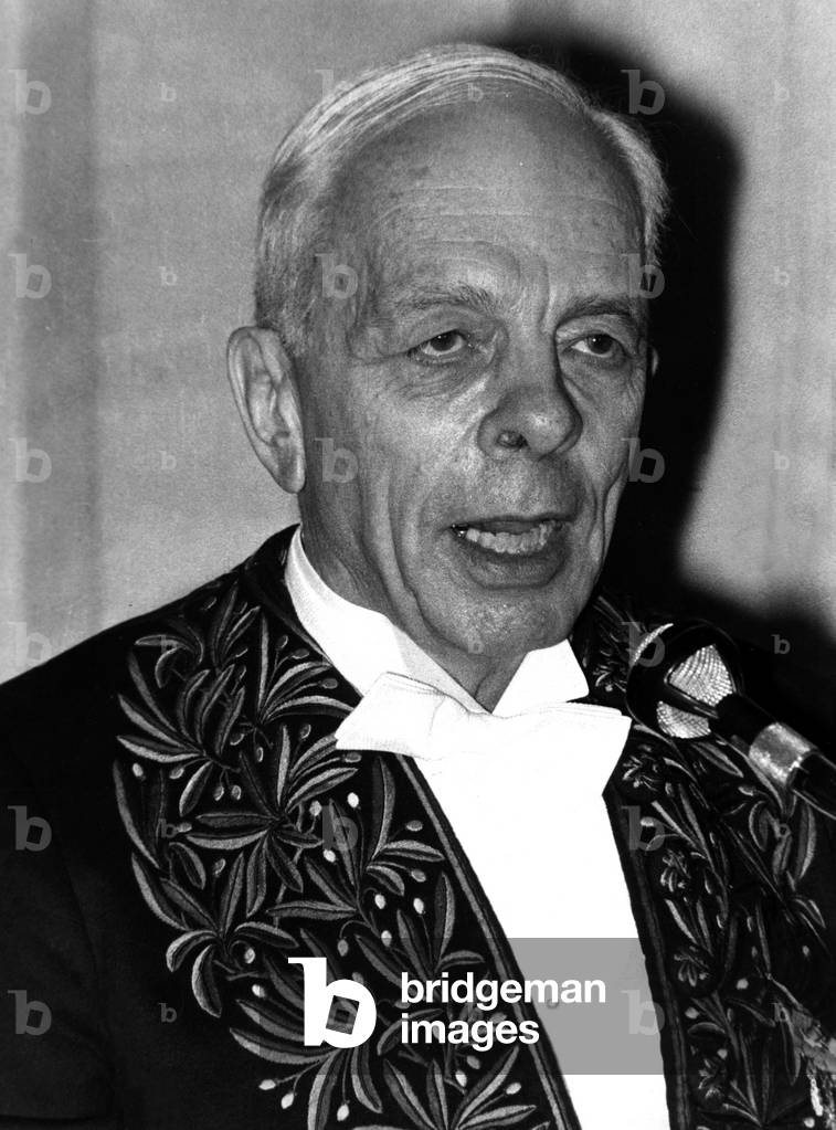 Jean Bernard Recu A L Academy Francaise March 18, 1976 (b/w photo)