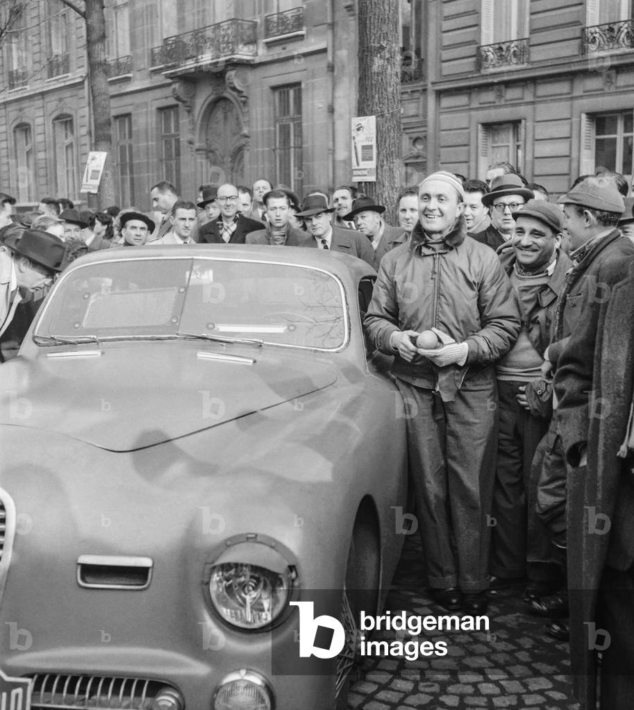 Monte Carlo Rally : pilots are controlled in Paris on January 25, 1951 : Louis Chiron (b/w photo)