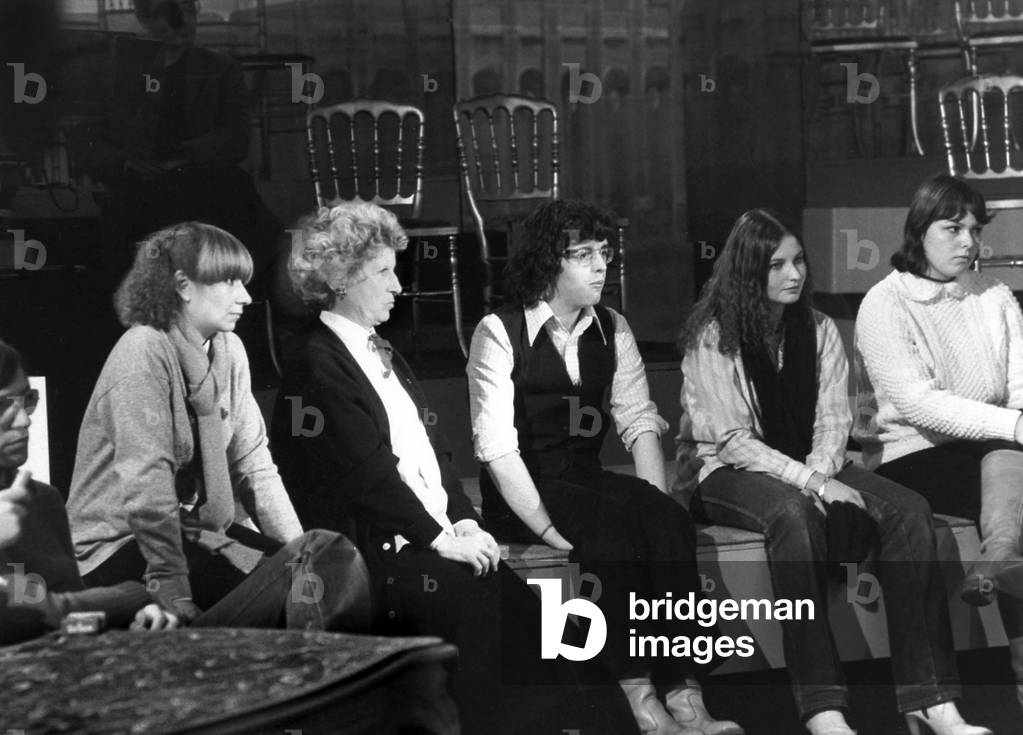 French Singer Mireille (Mireille Hartuch) and Students of her 