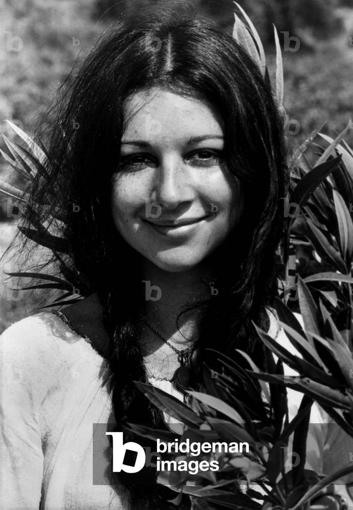 Isabelle Amato On The Shooting Of The Life Film On July 21, 1971 (b/w photo)
