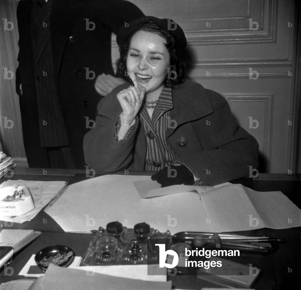 French Actress Dominique Blanchar, February 14, 1948 (b/w photo)