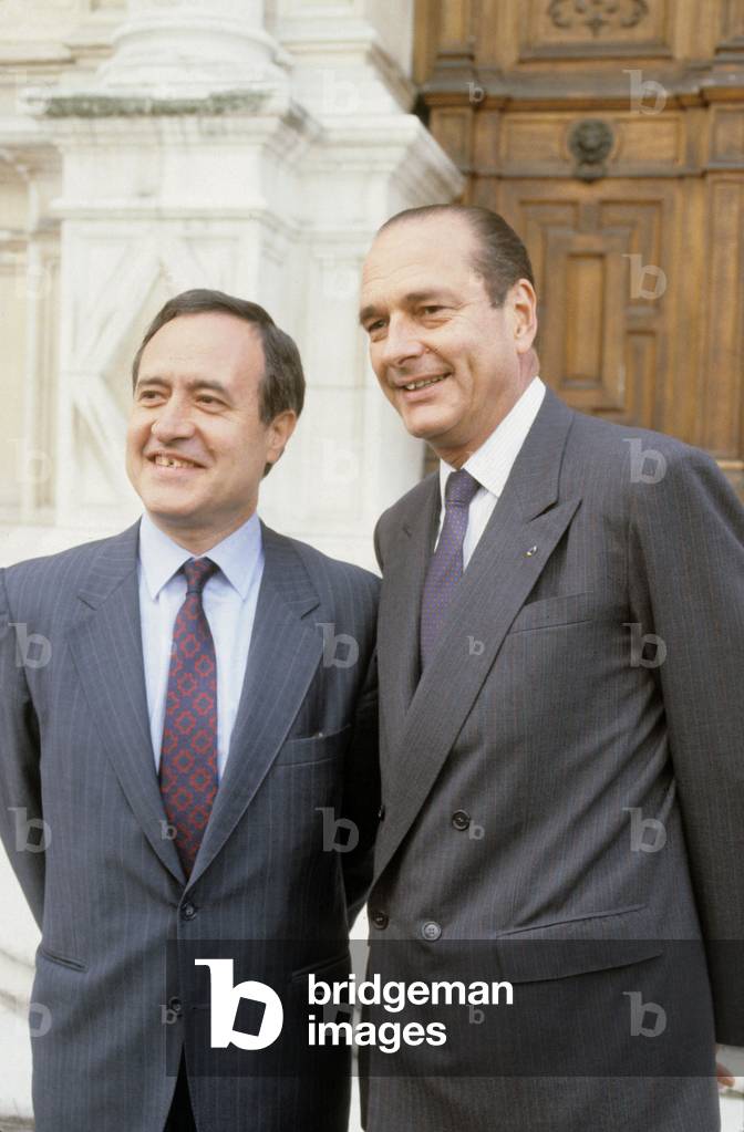 Jacques Chirac, Mayor of Paris, and Jean Tiberi May 25, 1988 (photo)
