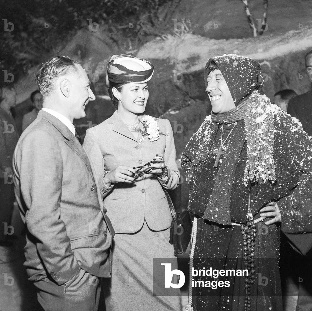 French actor Fernandel on set of film 