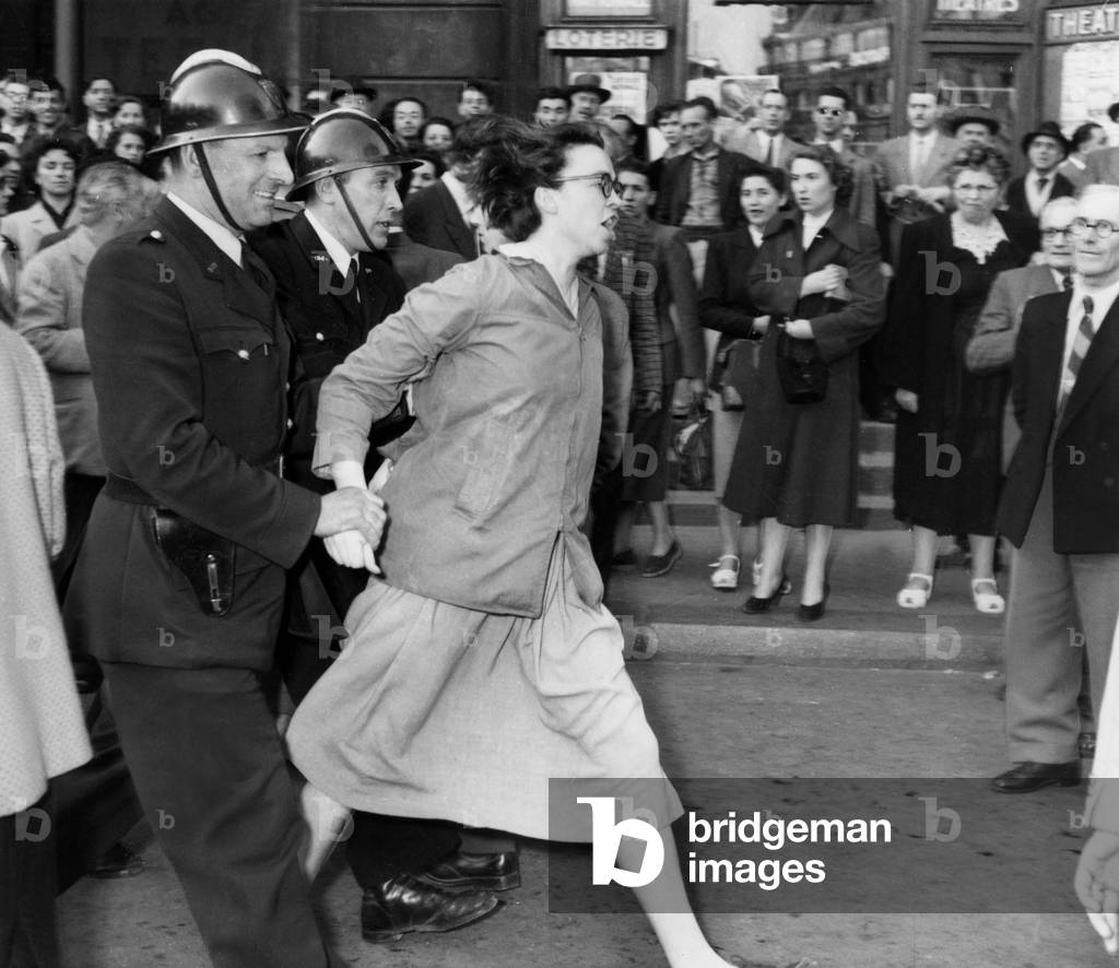 Arrest during Demonstration in Paris To Protest Against General Ridgway'S Visit in Paris May 24, 1952 at The Time of War in Korea (b/w photo)