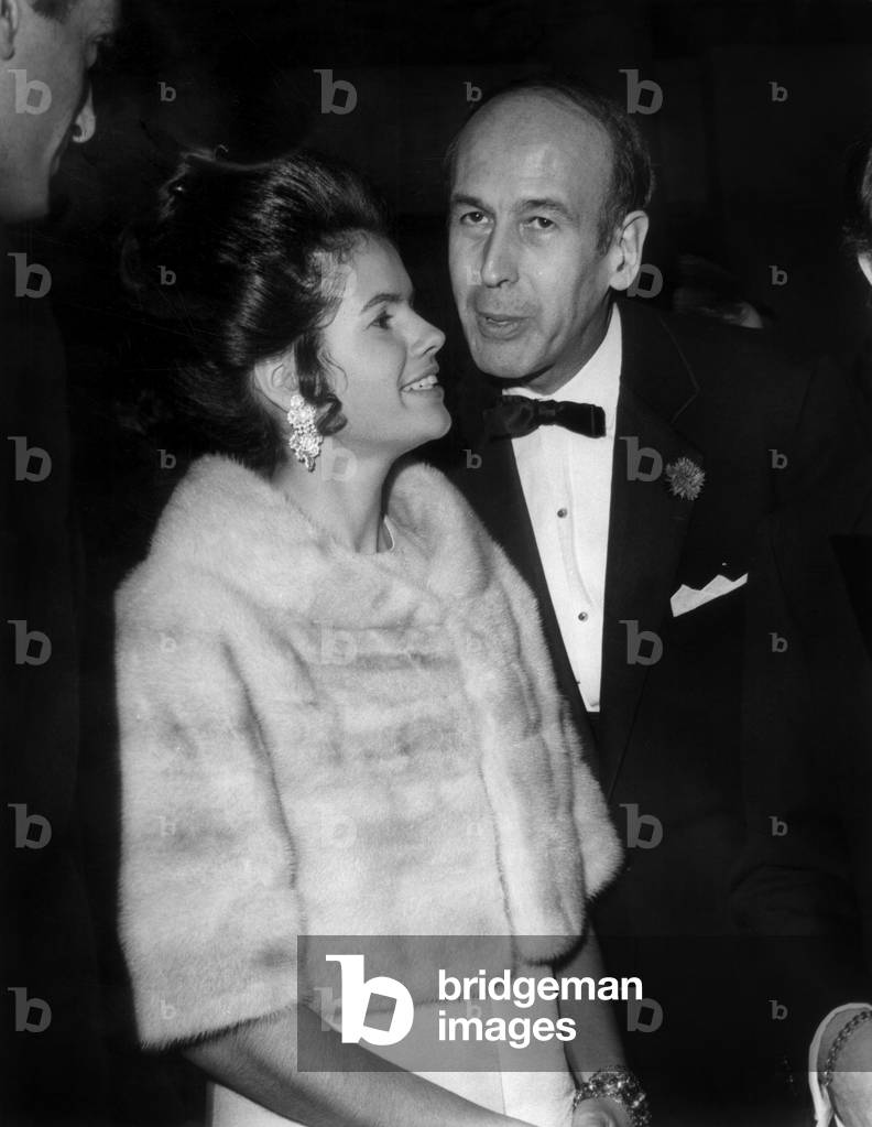 Valery Giscard D'Estaing (Vge) and his Daughter Valerie Anne on December 18, 1969 at Gala of Film 