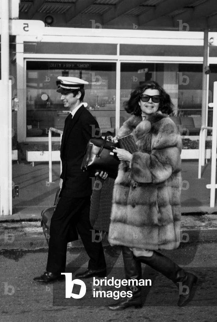 Rita Hayworth, Cote d'Azur, January 1967 (b/w photo)