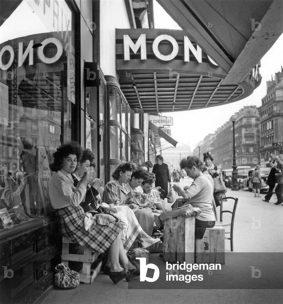 Monoprix Supermarket Employees on Strike June 19, 1947 (b/w photo)