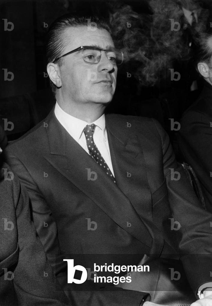 Mr Felix Gaillard Former President of the Council Listens to Speakers at the Sunday session of the Radical Party Congress on 24 November 1968 In The Salle Des Ambassadeurs in Paris (b/w photo)