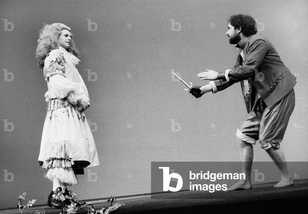 Francis Huster (Don Juan) and Patrice Kerbrat (Sganarelle) in Play 