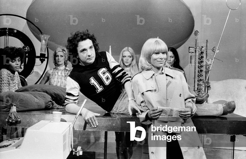 Michel Sardou and Mireille Darc during TV Programme Top A Michel Sardou