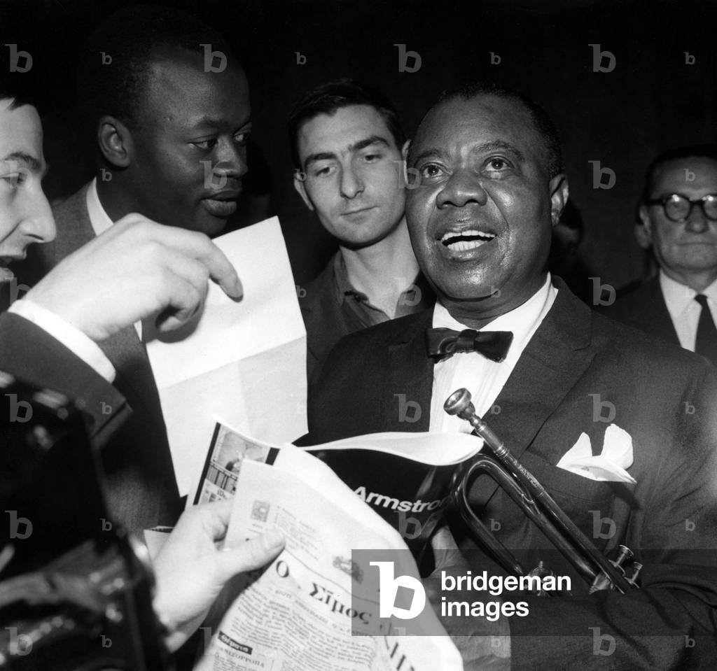 Jazzman Louis Armstrong For his Concert at The Palais Des Sports, Paris, June 5, 1965 (b/w photo)