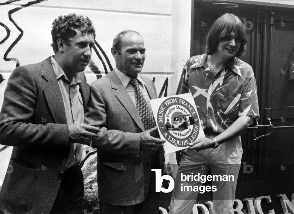 Stephane Collaro, Guy Ligier et Frederic Mercier (b/w photo)