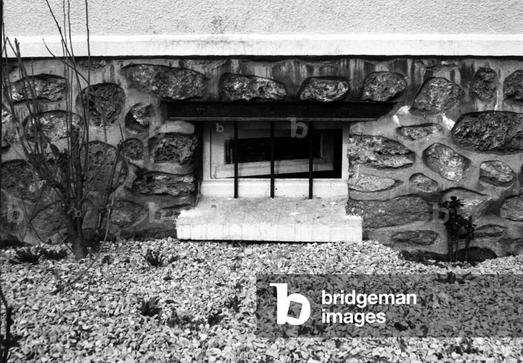 Reconstruction of Baron Edouard Jean Empain'S Kidnapping in Savigny S/Orge : here The Window of The Cellar Where He Spent The Last Days of his Captivity , March 31, 1978 (b/w photo)