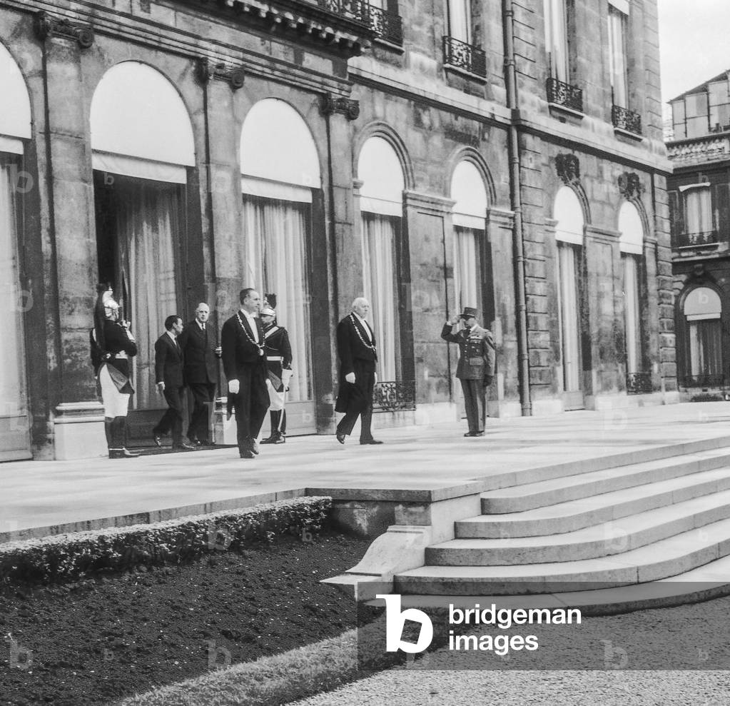 King Hassan II of Morocco (b/w photo)