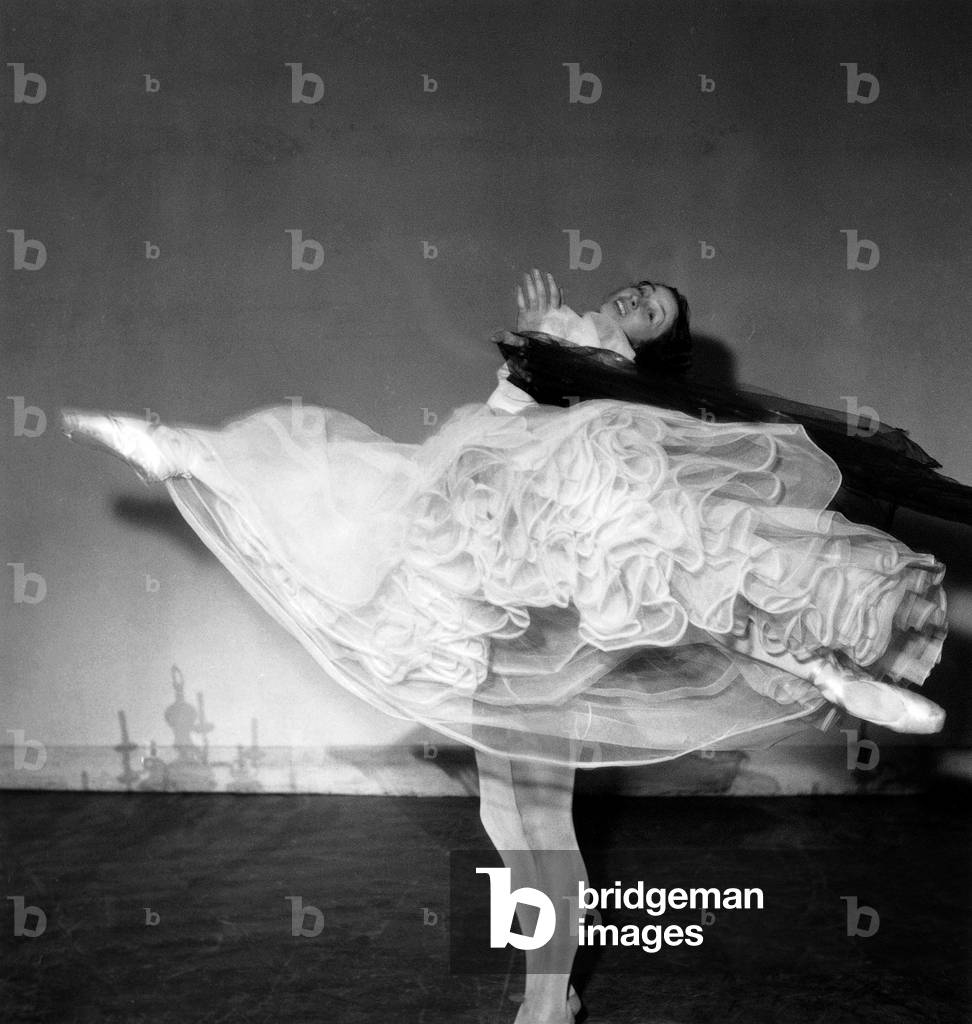 Dancers Janine Charrat and Milorad Miskovitch during Reheasal January 28, 1952 (b/w photo)