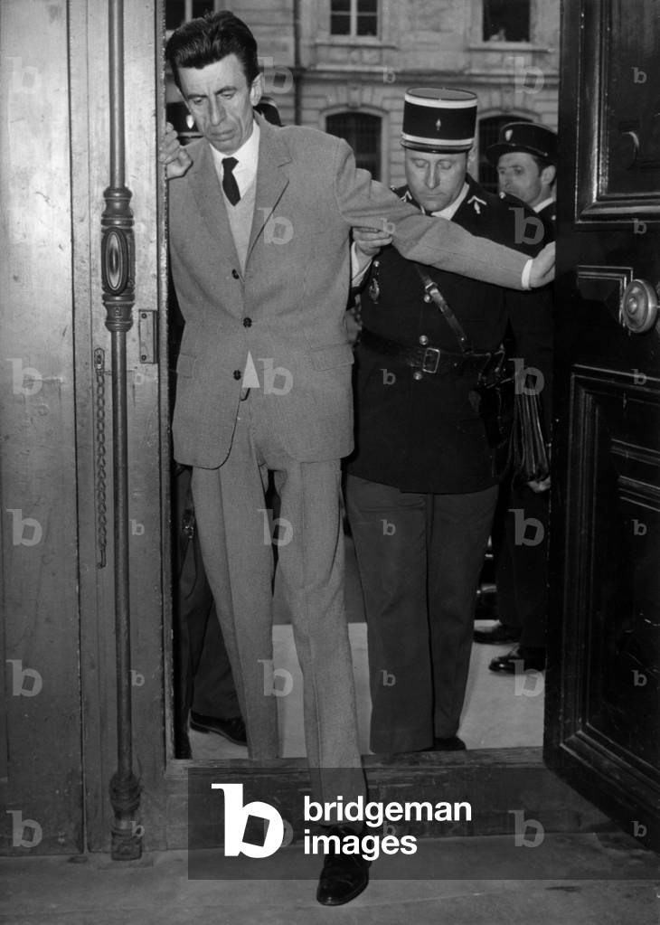 The Architect Fernand Pouillon Entering the Palace of Justice of Versailles For The Cnl Scandal Proces On May 20, 1963 (b/w photo)