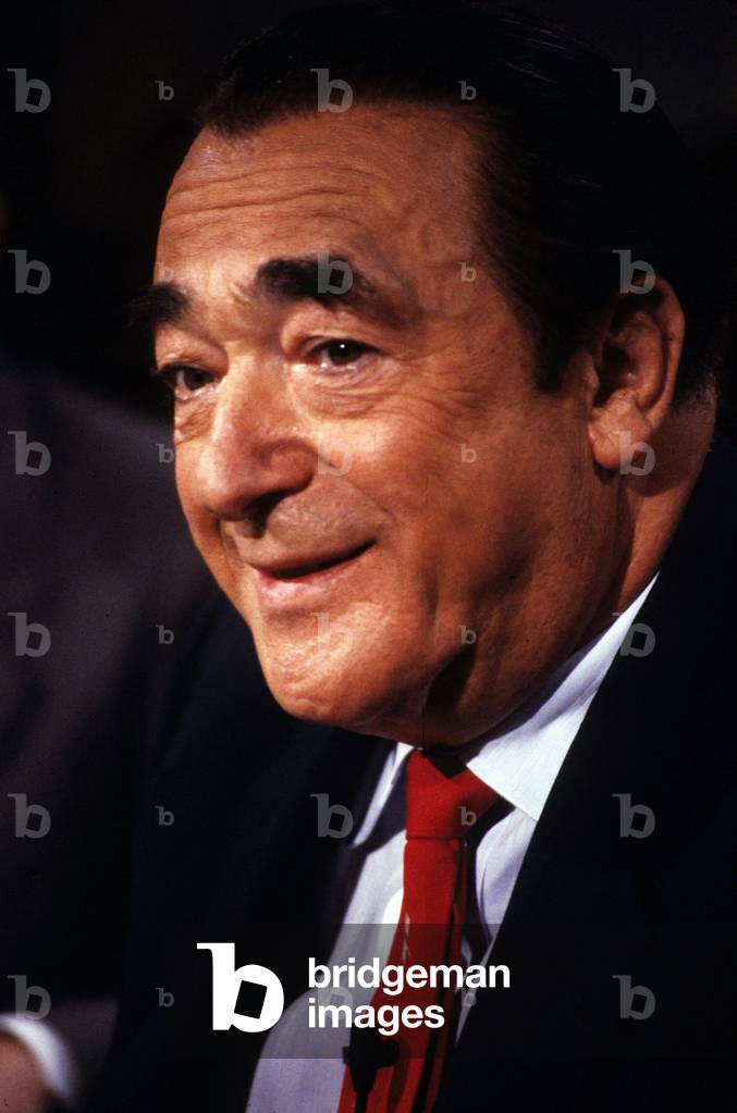 Robert Maxwell, English Press Magnat, during TV Programme on June 20, 1988 (photo)