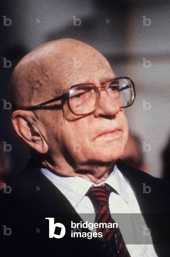 French Politician Edgar Faure (1908 - 1988), Then Depute Du Doubs, Ici During The Television Broadcast French Literary Apostrophes, May 22, 1987 (photo)