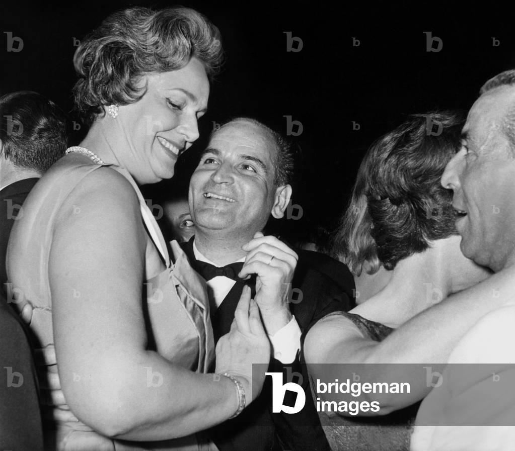 Georges Cravenne Dancing With The Begum (Yvette Labrousse) at Cannes Festival May 9, 1960 (b/w photo)