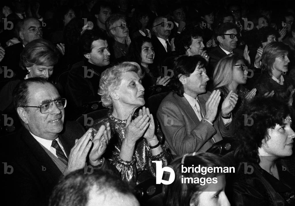 Mr Beregovoy And His Wife With At Their Rating Roman Polanski With A Friend At Theatre Marigny At The Premiere Of “Gone With The Wind” January 21, 1984 (b/w photo)