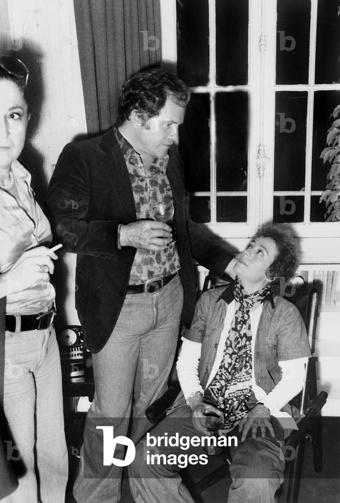 French Actors Bernard Fresson and Annie Girardot September 18, 1974 (b/w photo)