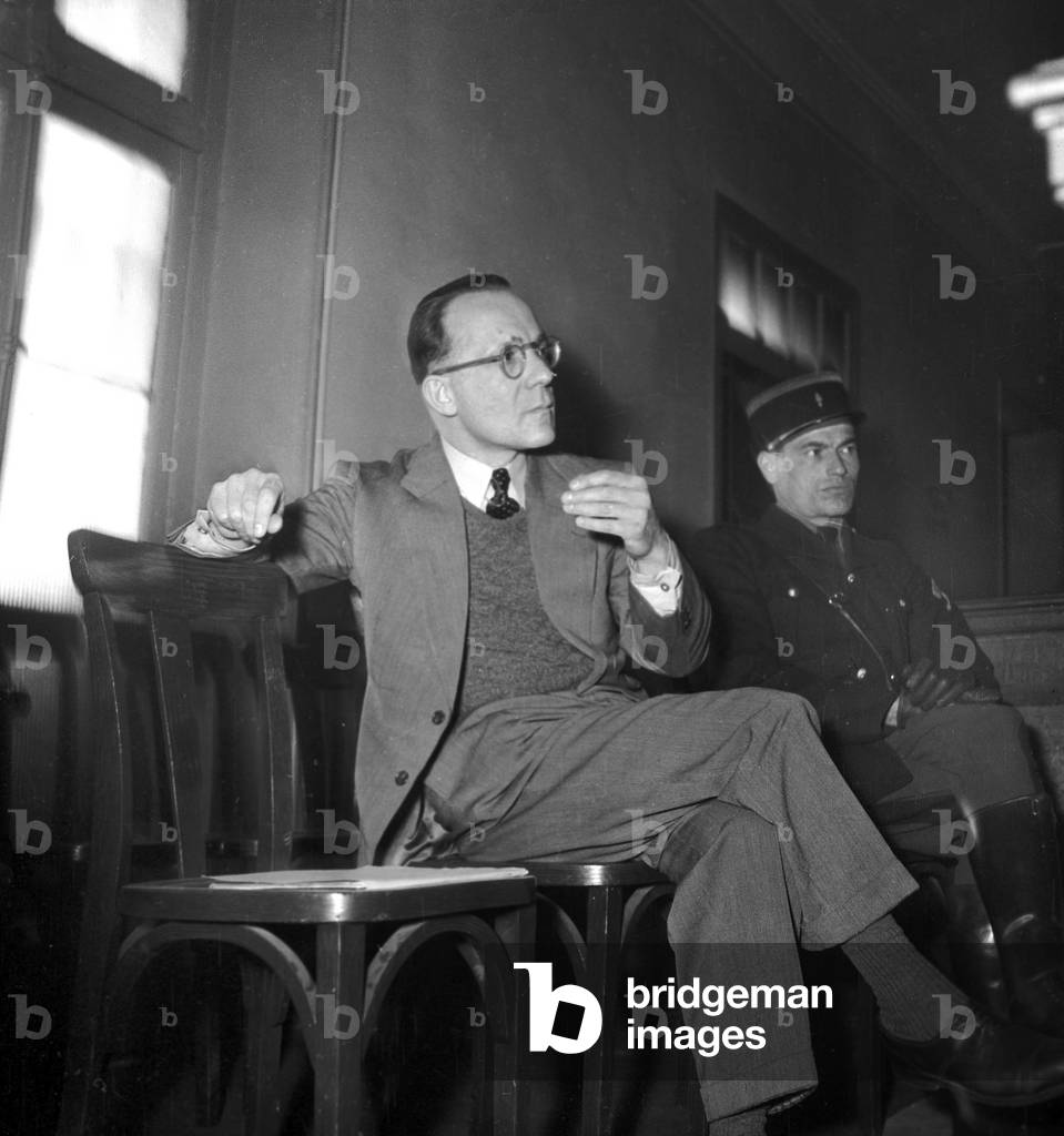 Trial of Karl Epting, Paris, February 28, 1949 (Accused of Spoliation of Works of Art Belonging To Jews during Occupation of France, Ww2) (b/w photo)