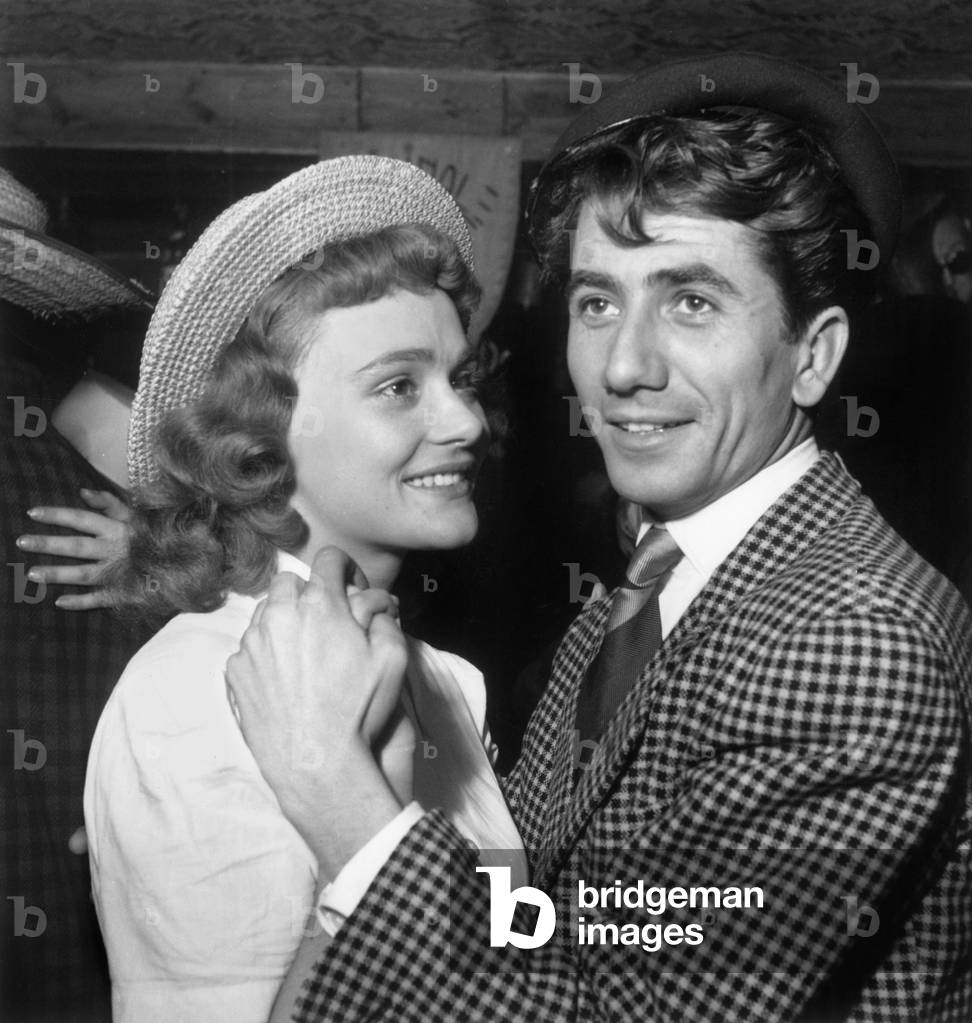 Danielle Delorme and Daniel Gelin (Later Wife and Husband) at A New Orleans Night Ball December 19, 1949 (b/w photo)