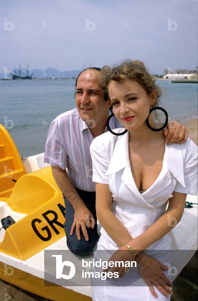 Roger Coggio and Fanny Cottencon at Cannes Film Festival May 25, 1989 (photo)