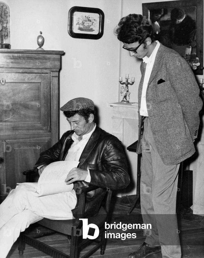 French Director Yves Robert on Set of Film Very Happy Alexander on his Sides Is Xavier Gelin The Son of Danielle Delorme and Daniel Gelin August 19, 1967 (b/w photo)