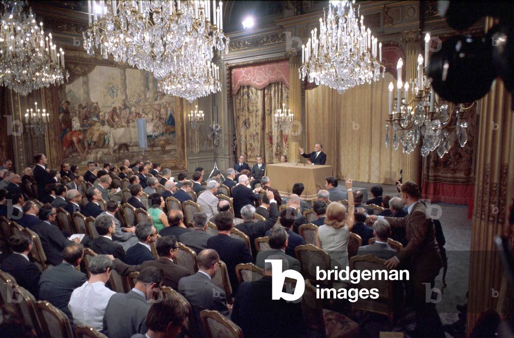 Press Conference of French President Georges Pompidou March 16, 1971 (photo)