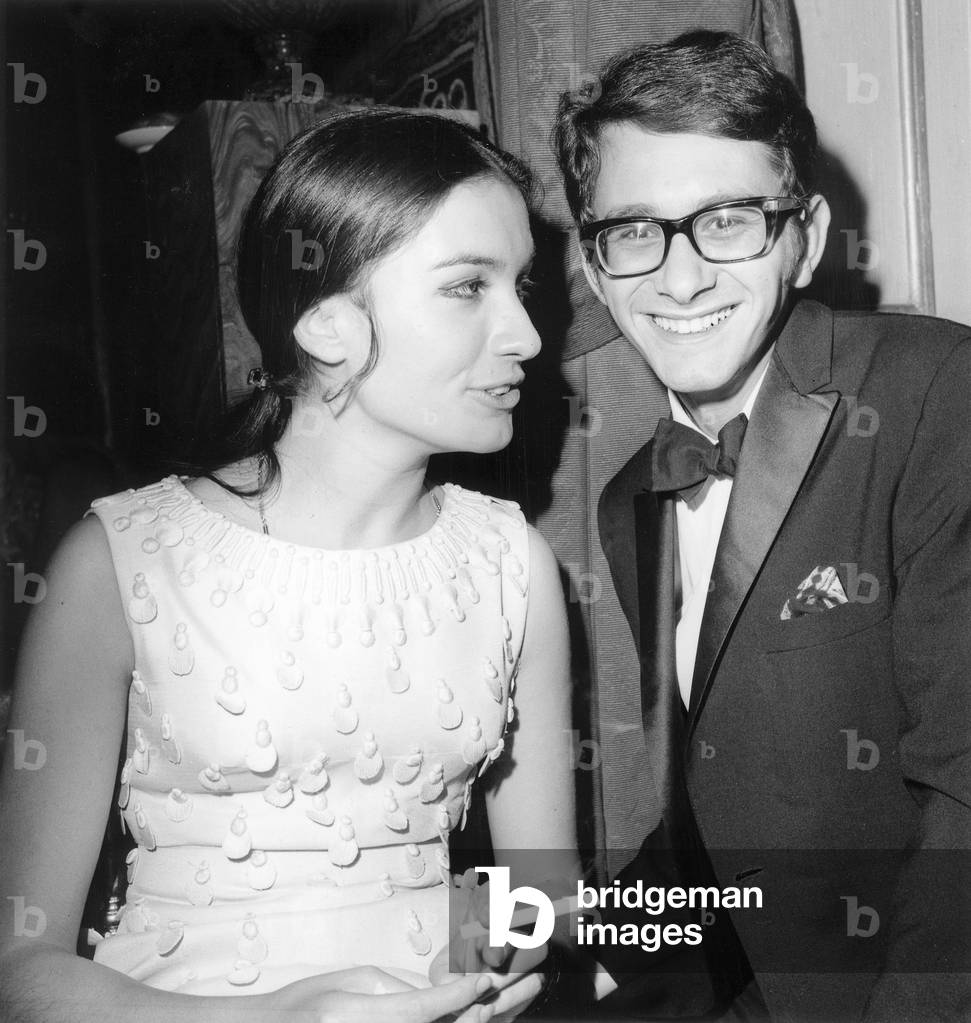 Actors Ludmilla Mikael and Xavier Gelin (Danielgelin'S Son) October 18, 1967 (b/w photo)