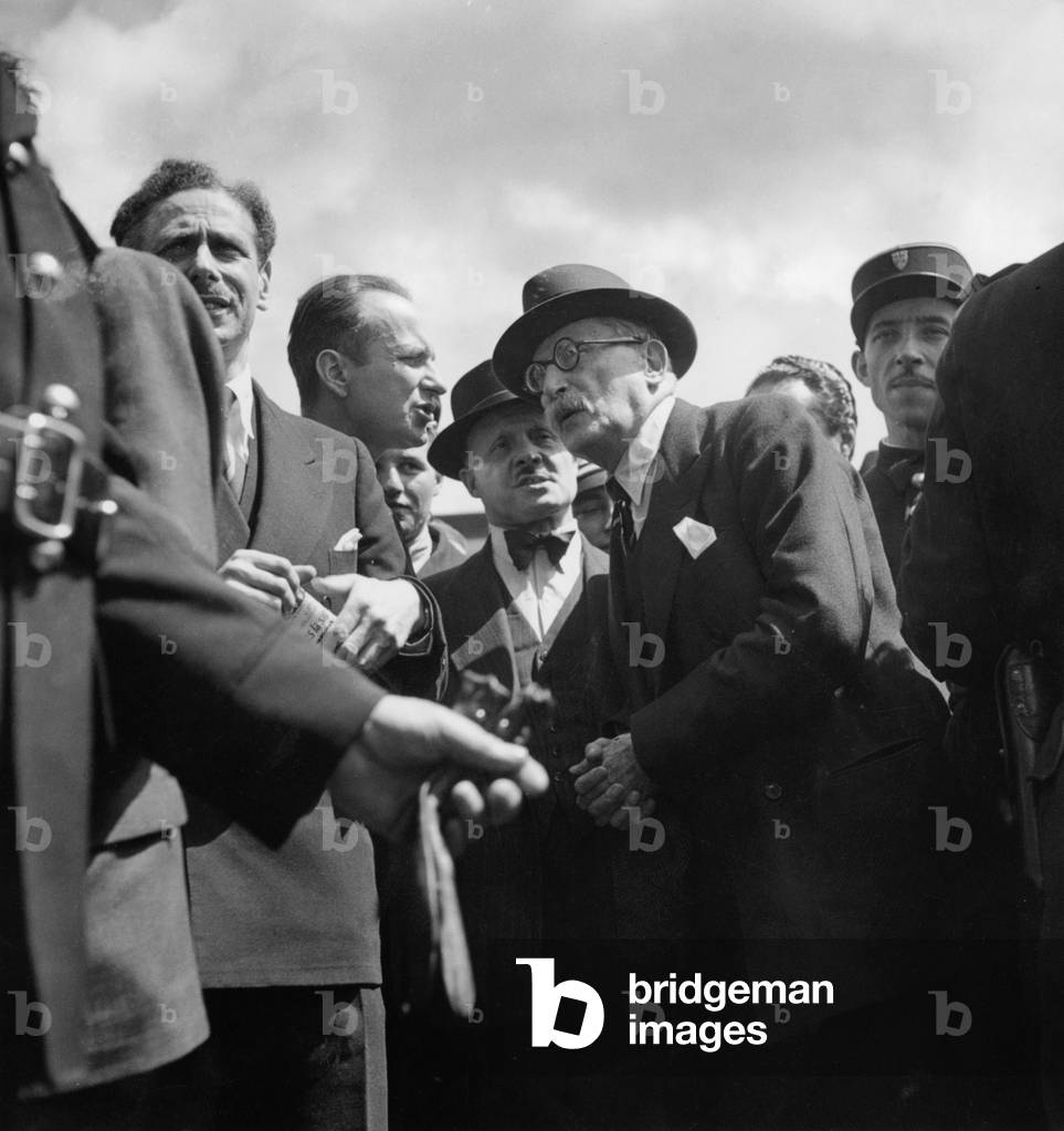 Leon Blum Coming Back From Usa in 1946 (b/w photo)