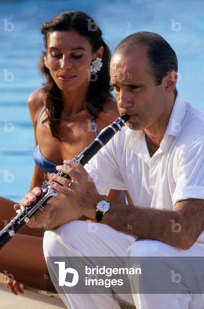 French Actor Guy Marchand With his Wife in July 1987 (photo)