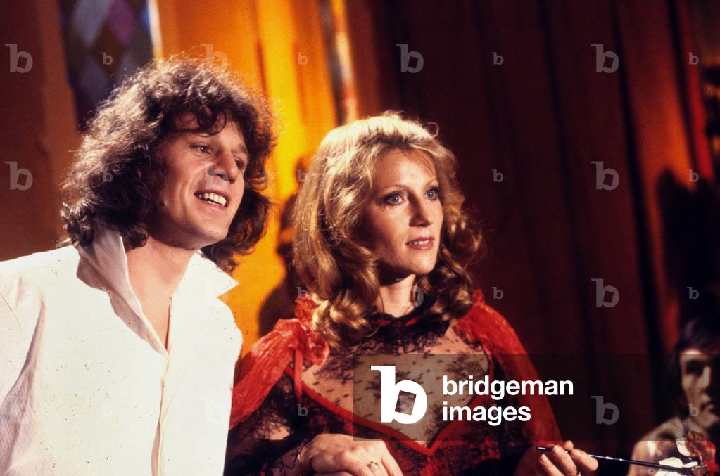 French Singers Gerard Lenorman and Sheila during French TV Programme May 1981 (photo)