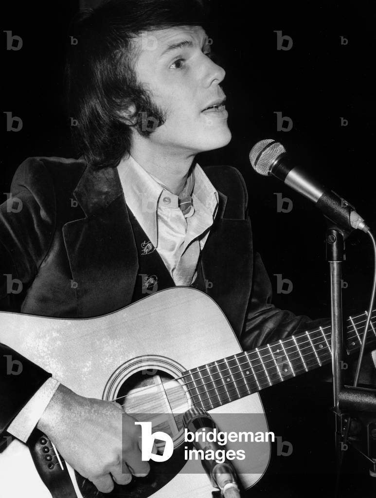 Singer Salvatore Adamo during Rehearsal For Concert at The Olympia in Paris on December 26, 1972 (b/w photo)
