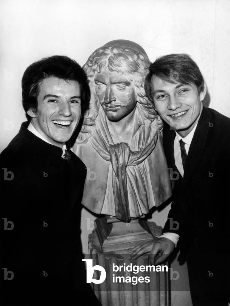 Francois Beaulieu And Jean Noel Sissia The Two New Boarders At La Maison De Moliere La Comedie Francaise, Laureats Des Concours Du Conservatoire Le 9 January 1968 (b/w photo)