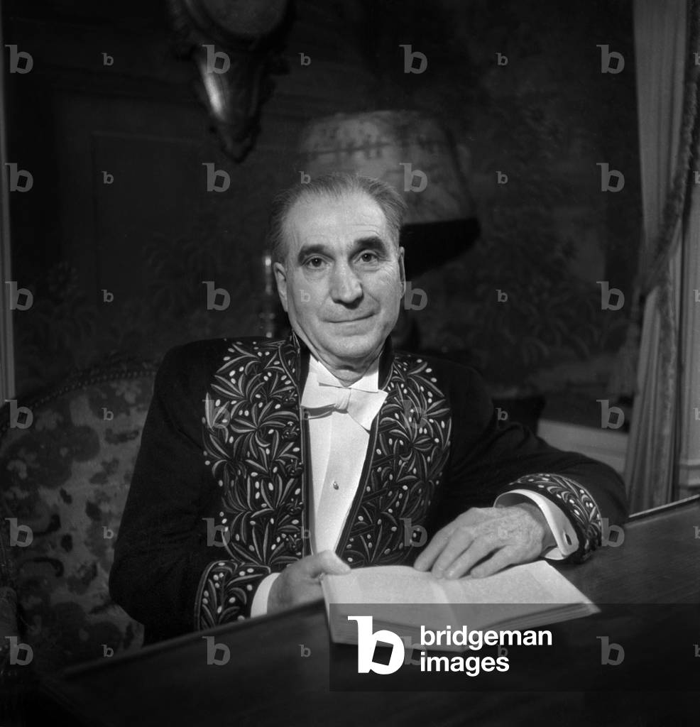 Jean Tharaud (1877-1952) French Writer, Admitted at Academie Francaise, Paris, December 12, 1946 (b/w photo)