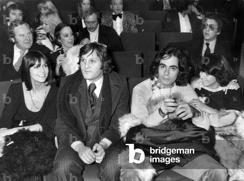 Chantal Goya, Jean Jacques Debout and Nicolas Peyrac at The Premiere of The Show of Thierryleluron at Olympia, December 16, 1976  (b/w photo)