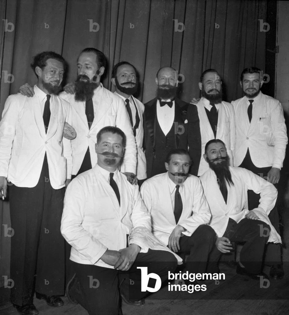 The Ball of The Bearded People at The Moulin De La Galette, Paris, March 20, 1949 (b/w photo)