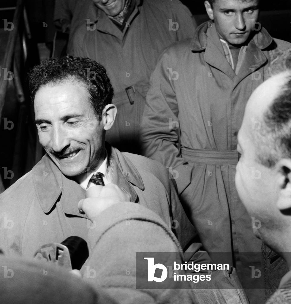Alain Mimoun, French Runner , When He Came Back From Olympic Games in Melbourne (He Won Marathon) December 9, 1956 (b/w photo)