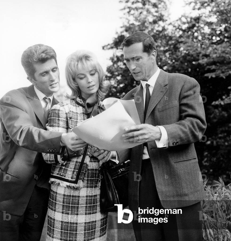 Marcel Amont and Dany Robin on Set of Film Si on L'Appait Francis May 24, 1961 (b/w photo)