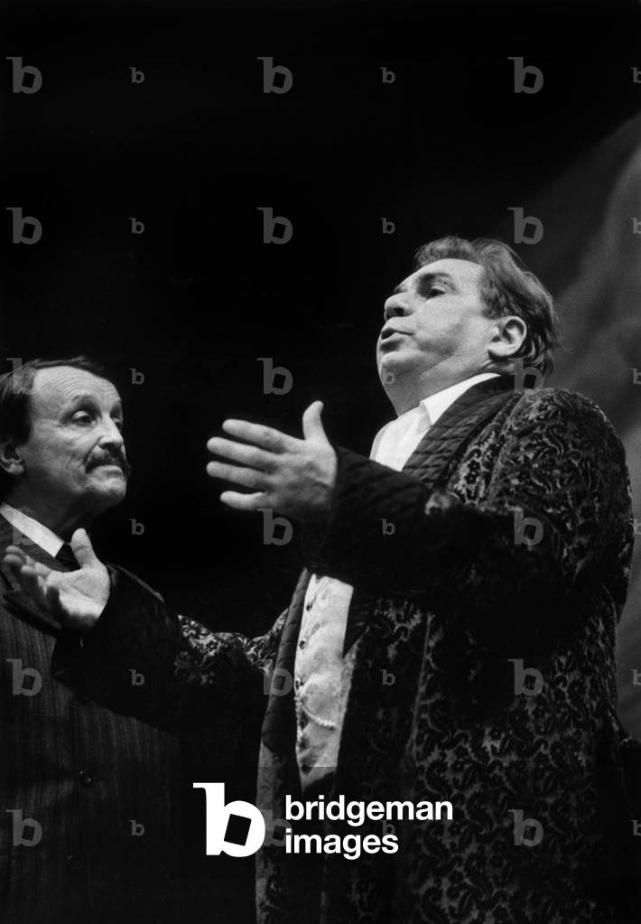 French Comedians Marcel Cuvelier and Michel Galabru in Play 