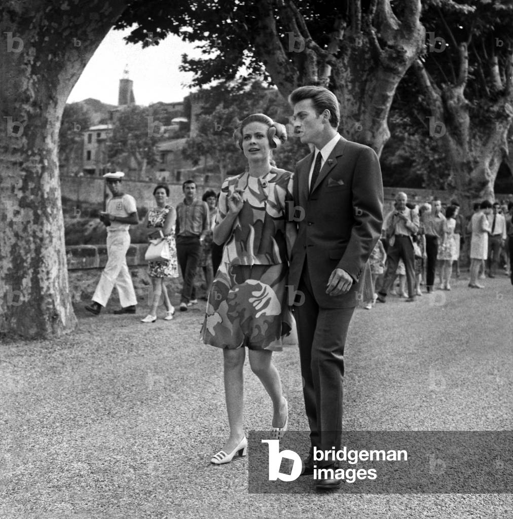 Civil Wedding of Prince Jacques of France, Duke of Orleans and Gersende De Sabran Ponteves, August 3, 1969 in Ansouis : The Newlyweds (b/w photo)