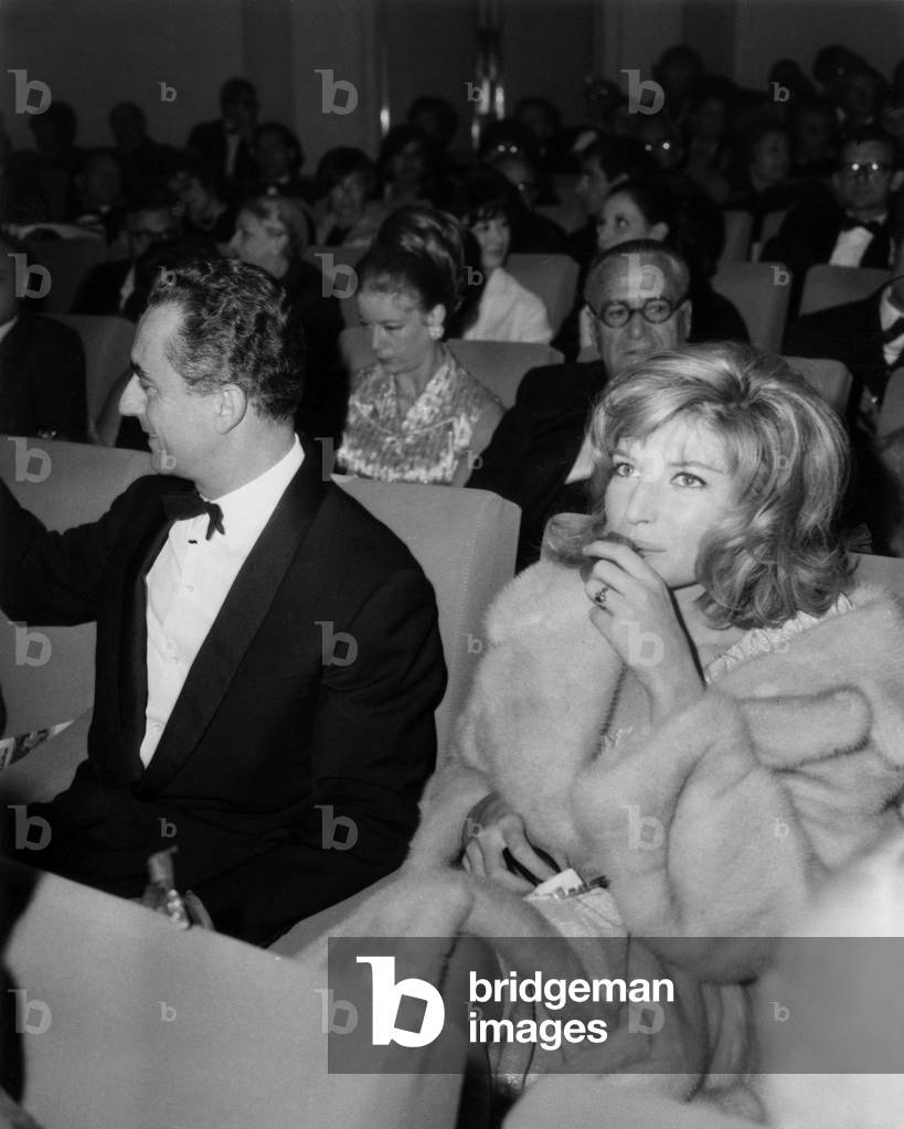 Michelangelo Antonioni Et Monica Vitti at The Premiere of The Film 